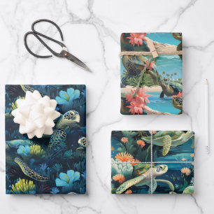 Feuille De Papier Cadeau Tortues