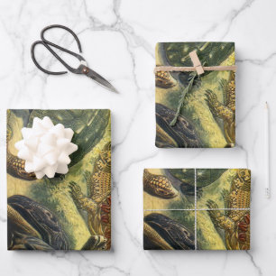 Feuille De Papier Cadeau Tortues vintages et tortues de mer par Ernst Haeck