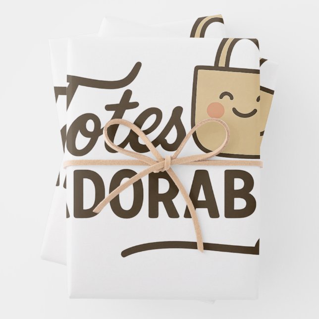 Feuille De Papier Cadeau Totes adorables (En situation)