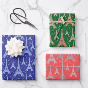 Feuille De Papier Cadeau Tour Eiffel Paris Design