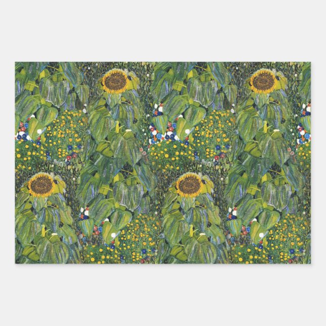 Feuille De Papier Cadeau Tournesol par Gustav Klimt (Devant)