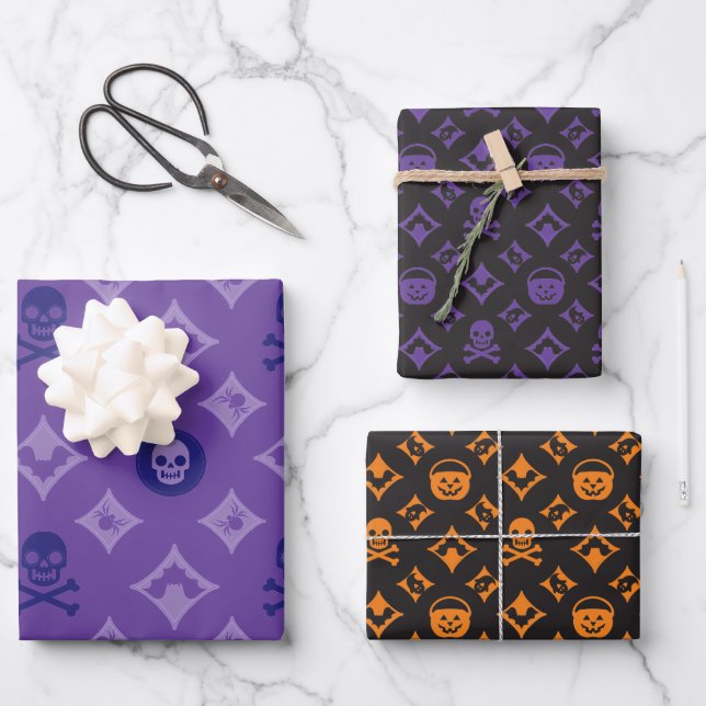 Feuille De Papier Cadeau Tout Louis ! Designer Halloween (Recto)