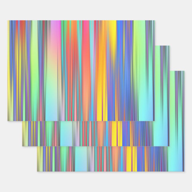 Feuille De Papier Cadeau Traces multicouleurs Artistique (Lot)