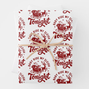 Feuille De Papier Cadeau Traîneau du Père Noël Snarky Noël Humour Sarcastiq