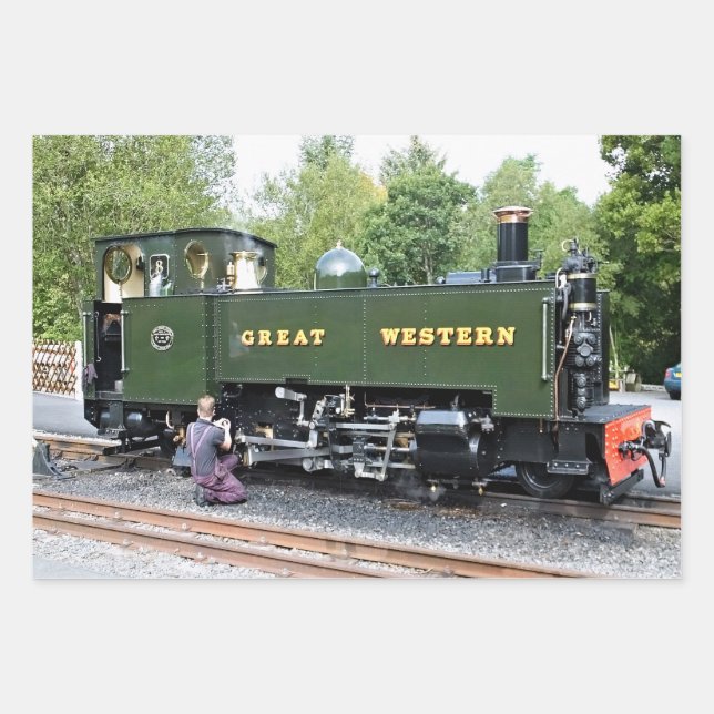 FEUILLE DE PAPIER CADEAU TRAINS À VAPEUR (Devant 2)