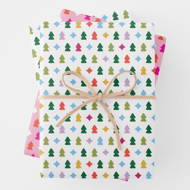 Feuille De Papier Cadeau Trees and Twinkles (En situation)