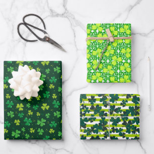 Feuille De Papier Cadeau Trèfle vert irlandais 