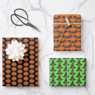 Feuille De Papier Cadeau Trick ou traitement Halloween Imprimer Citrouille 