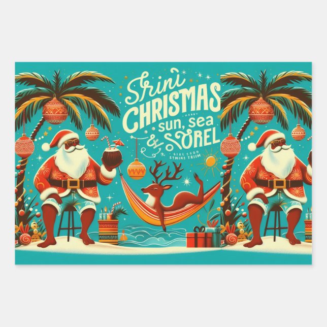 Feuille De Papier Cadeau Trini Christmas Wrapping Paper Bundle  (Devant)