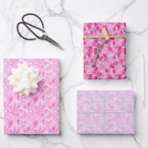 Feuille De Papier Cadeau Trio Abstrait Rose