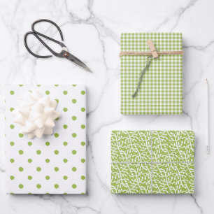 Feuille De Papier Cadeau Trio d'enveloppes de cadeaux verts