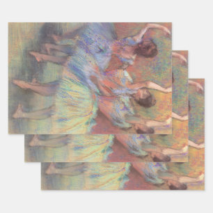Feuille De Papier Cadeau Trois danseurs d'Edgar Degas, Ballet Art Vintage