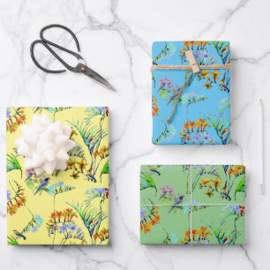 Feuille De Papier Cadeau Tropical Paradise Motif Trio