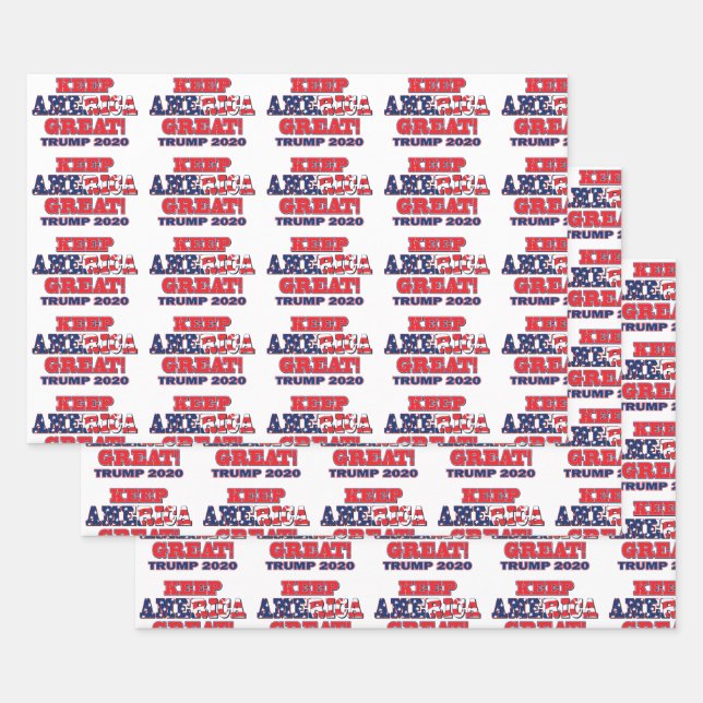 Feuille De Papier Cadeau trump 2020 Gardez l'Amérique en grande pompe (Lot)