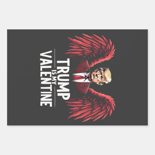 Feuille De Papier Cadeau Trump est ma Saint-Valentin d'Inauguration Maga (Devant)