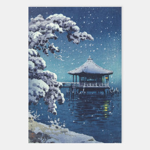 Feuille De Papier Cadeau Tsuchiya Koitsu - Neige sur l'Ukimido à Katada