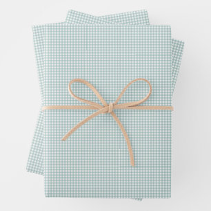 Feuille De Papier Cadeau Turquoise en vichy mignon chèques classiques simpl