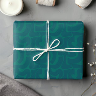 Feuille De Papier Cadeau Turquoise et bleu marine moderne et tendance