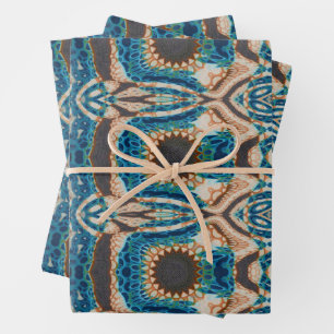 Feuille De Papier Cadeau Turquoise Gold Sun Southwestern Art