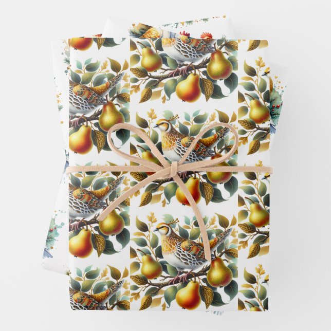 Feuille De Papier Cadeau Twelve Days of Christmas  (En situation)