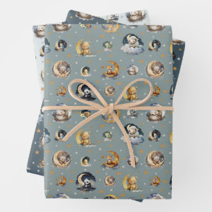 Feuille De Papier Cadeau Twinkle Little Star Sleepy mignon Animaux Motif