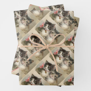 Feuille De Papier Cadeau Two lovely Victorian kittens