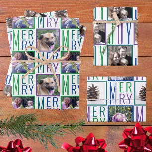 Feuille De Papier Cadeau Typographie Carré Photos Couleurs Cool