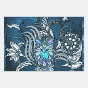 Feuille De Papier Cadeau Un magnifique loup, design de lineares