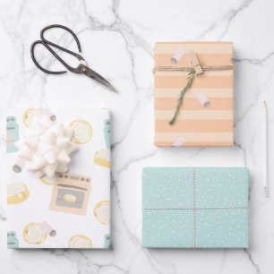 Feuille De Papier Cadeau Un petit biberon dans la douche bébé au four