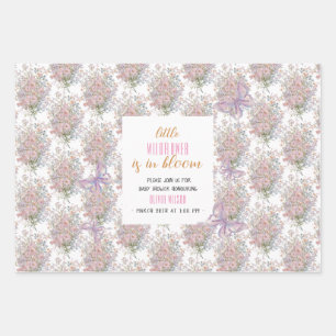 Feuille De Papier Cadeau Un petit fleur sauvage est en fleurs baby shower #
