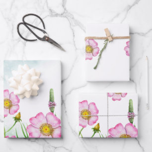 Feuille De Papier Cadeau Un Petit Fleur sauvage Est En Route Baby shower Wr