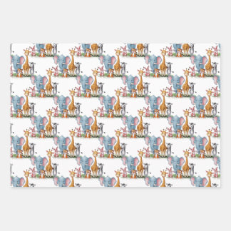 Feuille De Papier Cadeau Un petit safari sauvage C'est baby shower garçon