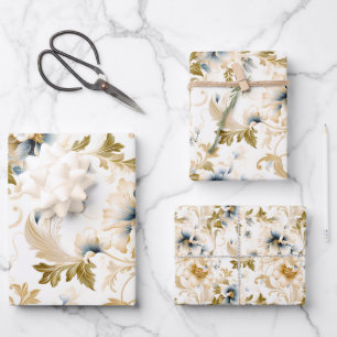 Feuille De Papier Cadeau Une conception de série florale de mariage 3