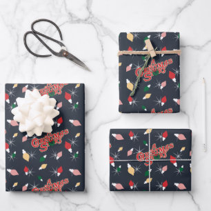 Feuille De Papier Cadeau Une histoire de Noël   Motif des lumières de Noël