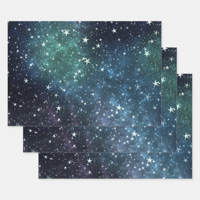 Feuille De Papier Cadeau Une nuit pleine étoile (Lot)