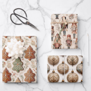 Feuille De Papier Cadeau Une saison de Noël vintage