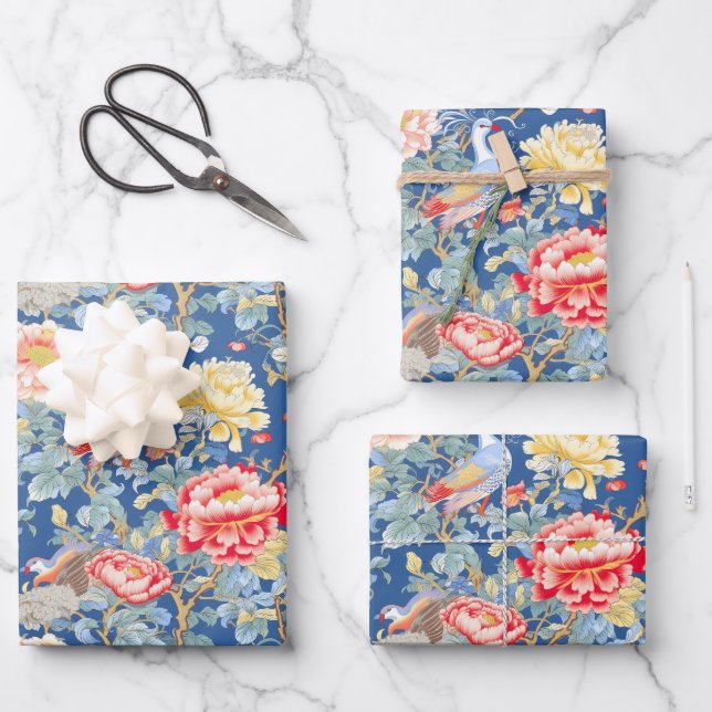 Feuille De Papier Cadeau Une série Chinoserie classique Design 11 (Recto)