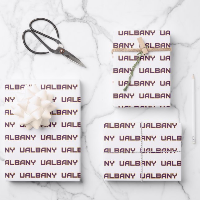 Feuille De Papier Cadeau Université de Albany Wordmark (Recto)