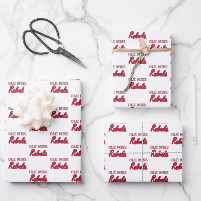 Feuille De Papier Cadeau Université du Mississippi | Ole Miss Rebels (Recto)