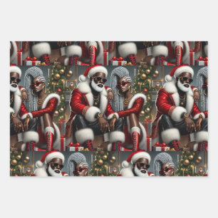 Feuille De Papier Cadeau Urban Chic Père Noël