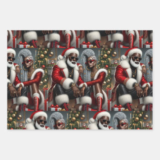 Feuille De Papier Cadeau Urban Chic Père Noël