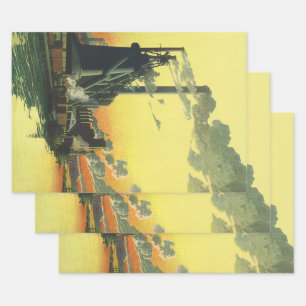 Feuille De Papier Cadeau Usine de fabrication vintage sur un quai