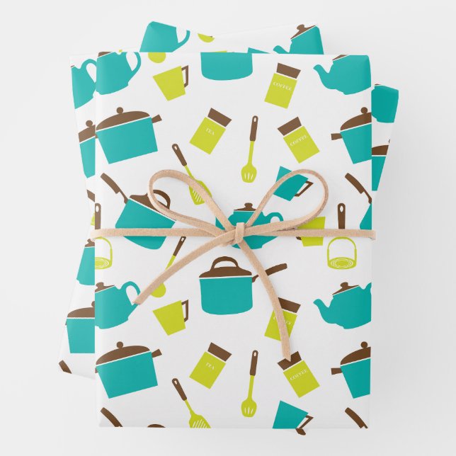 Feuille De Papier Cadeau Ustensiles de cuisine, Vaisselle, Couverts, Articl (En situation)