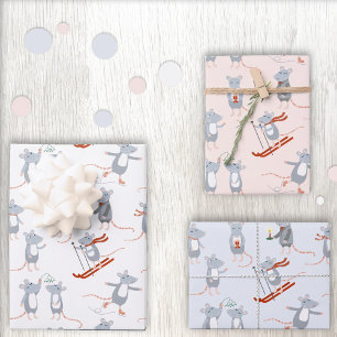 Feuille De Papier Cadeau Vacances de fruits d'hiver