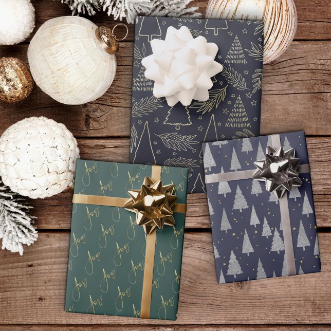 Feuille De Papier Cadeau Vacances de Noël minimes modernes (Créateur téléchargé)