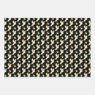 Feuille De Papier Cadeau Vacances d'hiver Gold Dove