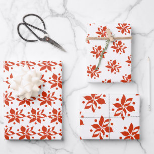 Feuille De Papier Cadeau Vacances Graphic Poinsettia