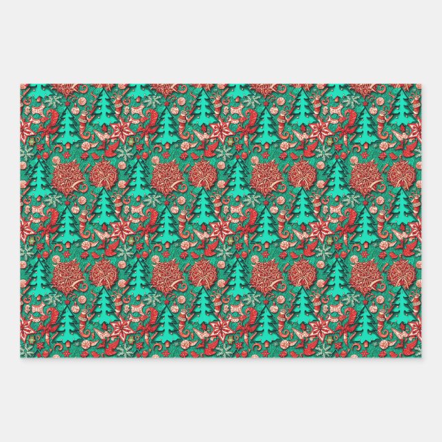 Feuille De Papier Cadeau Vacances Rétro Quirky #1 (Devant)