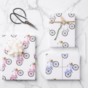 Feuille De Papier Cadeau Vacances Vacances Vacances Pink Blanc Bleu Preppy