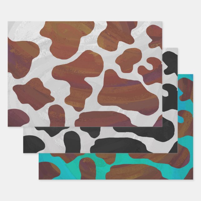 Feuille De Papier Cadeau Vache tachetée (Lot)